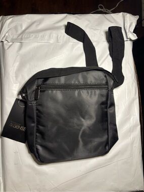 Spense Black Compact Messenger Crossbody Bag